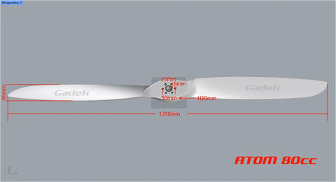 Wooden Propeller For Atom 80 Paramotor Fly Ready Paragliding Gear 125cm Diameter 1:3.8 Reduction M6 Bolts 30mm Hub