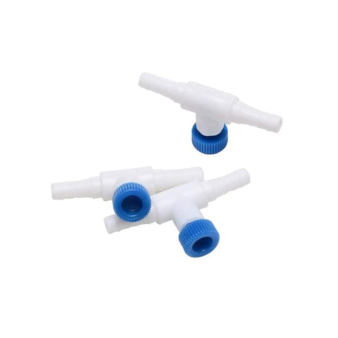 Easy Install No Fuss Aquarium Air Flow Control Valve Single Way Regulator For 3/16 Inch ID Tubing, 12 Pack white and blue