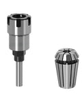 Super Tough 8mm 1/4 Inch 1/2 Inch Shank ER Router Bit Extension Rod Collet Kit with solid steel construction shown.