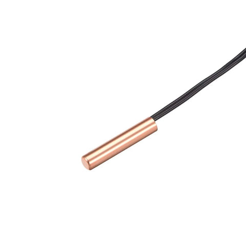 NTC thermistor probe, 10K, copper cylindrical sensor with black cable, 15.7-inch length