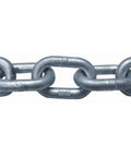 Heavy Duty G43 Hot Dip Galvanized Long Link Mooring Chain 5/8 Inch X 150 Feet close-up view of steel links.