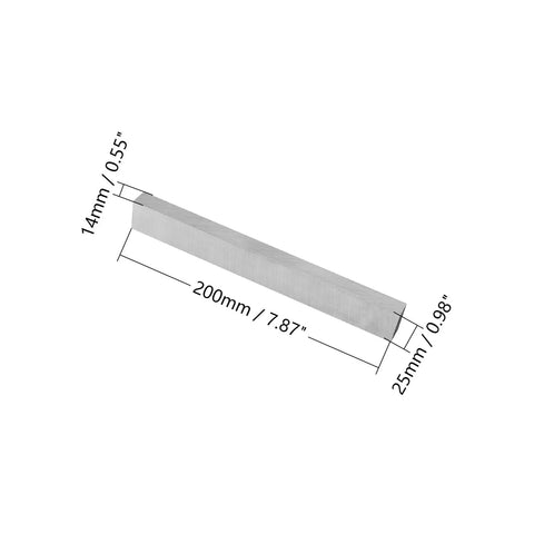 HSS lathe tool blank, rectangular 14x25x200 mm, angled side view, 1 piece