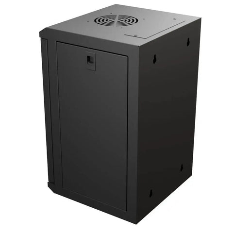 9U 10 Inch Network Server Rack Cabinet 11.8 Inch Deep Wall Mount Tempered Glass Door Black with Preassembled Setup