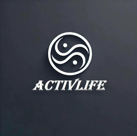 Activlife logo with yin yang symbol on a gray background