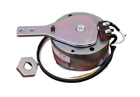 Electromagnetic brake for DC24V, front view, 3.0 Nm torque, mounting bracket and wiring