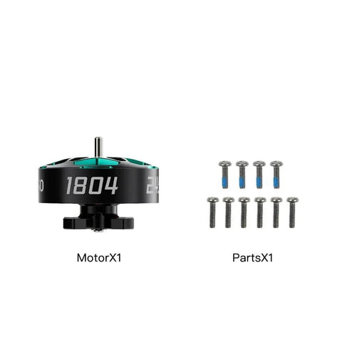 Ultra Lightweight Brushless Motor For 3.5 To 5 Inch FPV Drones 1804 2450KV Or 3450KV With Screw Accessories displayed with screws