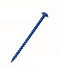 Single blue pocket hole screw from 150-piece set for woodworking, carbon steel, square head, 8x2 self-tapping wood screws kit