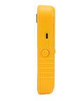 Side view of Rcniso wall detector with metal wood stud finder, 5 in 1 scanner for pipes in yellow, handheld design.