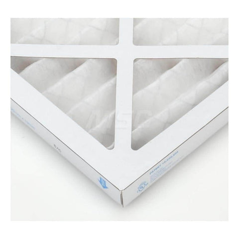 Corner of Pleated Wire Backed Air Filter 14 x 20 x 1 MERV 8 35 Percent Efficient For HVAC AC Furnace Replacement showing frame and pleats