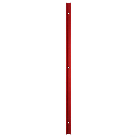 Aluminum T Track Miter Jig For Woodworking Router Table With Red T Slot Track And Quick Acting Clamp side view