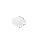 Bedside Rail End Caps 10 Pack For Bed Safety Rails 1.2x1.2 Inch Handrail Protectors in white plastic with dimensions shown.