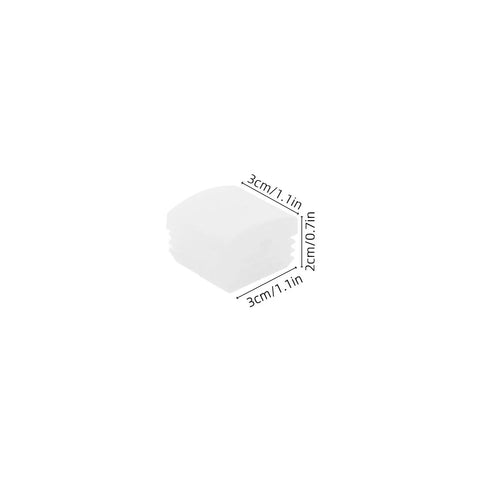 Bedside Rail End Caps 10 Pack For Bed Safety Rails 1.2x1.2 Inch Handrail Protectors in white plastic with dimensions shown.