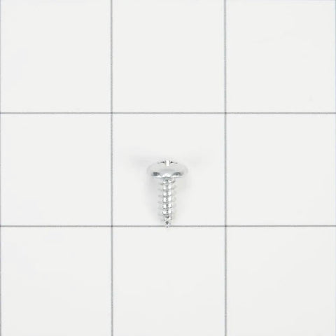 Close-up of a screw from Stainless Steel Slide-In Range Rear Filler Kit For Kitchen Appliances And Home Installations.