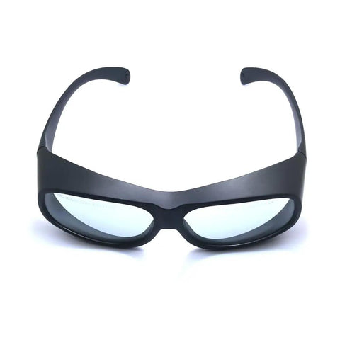 Top Shelf Heavy Duty Infrared Laser Safety Glasses Locking Down Your Sight During Holmium And Thulium Work 1900 To 3000Nm OD4 Protection front view of safety goggles with sleek black wraparound frame
