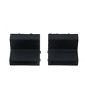 Four Pack Black Barn Door Roller Stopper Hardware For 1.61 Inch By 0.28 Inch Track And 41 By 7 Millimeter Rails, Boss Grade Steel, front view