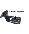 QCAA 90-Degree HASP and Swivel Staple, front view, steel, black, 4-1/2 in, 1 pack