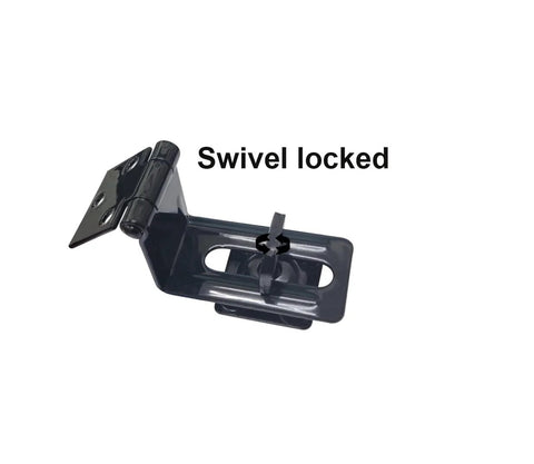 QCAA 90-Degree HASP and Swivel Staple, front view, steel, black, 4-1/2 in, 1 pack