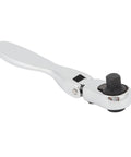Close-up of a Dual Head 72 Tooth Ratchet Wrench With One Hand Quick Release Socket Driver for Effortless Auto Repair Work.