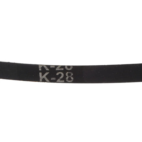Close-up of Two Pack K28 Rubber V Belt Heavy Duty V-Belt For Power Transmission, showing K-28 marking on black belt surface