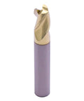 Close-up view of BestParts solid carbide end mill with ZRN coating; 3-flute, 5/16 in dia, square end