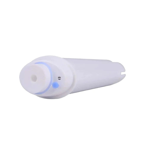 Real Deal Coffee Machine Water Filter 6 Pack Soft Filtration Cartridge Compatible With Delonghi Brewers, white cartridge with blue detail.