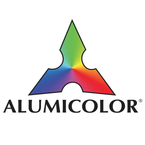 Logo of Alumicolor, brand associated with Aluminum Compass Point Set For 6 To 24 Inch Rulers With Anchor Point, Lead Holder, Lead, And Rotary Knife.