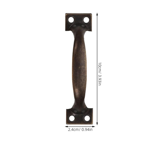 Antique bronze handle from 12 Piece Vintage Metal Cabinet Handles Retro Iron Drawer Pulls Curved Dresser Hardware Replacement.