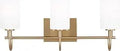 Three Light Bath Vanity Fixture In Traditional Style With Satin Brass Finish Measuring 10 Inches Tall By 23.88 Inches Wide