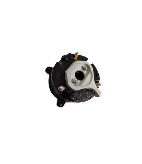 Electromagnetic disc brake BE1A, 10 Nm, black housing with gray mounting flange (front view)