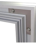 Close-up of concealed frame detail for Interior Invisible Hidden Door With Handle Planum 0010 Primed Black Edge Hidden Frame 30 Inch By 84 Inch