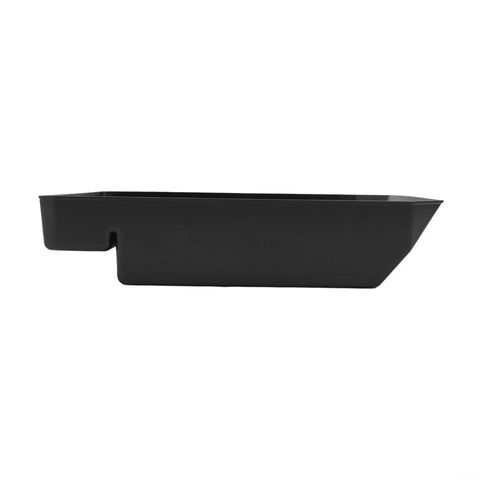 Straight Up Solid Setup For Tesla Cybertruck Center Console Organizer 2024 And 2025 custom molded TPE black tray side view.