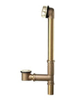 Universal Bathtub Drain With Smooth Rotary Knob Stopper In Sleek Satin Nickel Finish Built Tough With Heavy Duty Brass plumbing kit