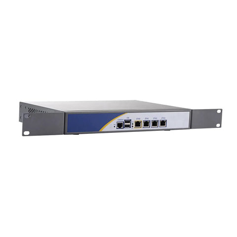 Slick No Fuss Network Firewall Appliance With Intel Atom N2600 D2700 Processor Tuned For PfSense OpnSense featuring four Ethernet ports.