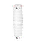 White plastic Quickun hose barb fitting, 3/8 in x 3/8 in barbed joint adapter