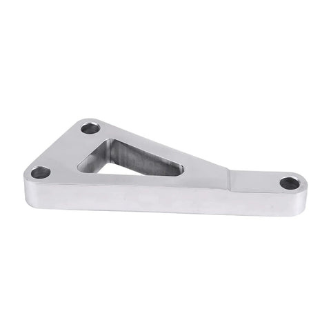 Chevy SBC 350 Polished Aluminum Alternator Bracket Kit with Short Water Pump Mount Upper Passenger Side Bolt On for V Belt or Serpentine
