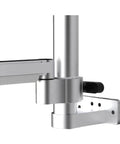 Mount Your Screen In Style With This Single Aluminum Monitor Arm Stand In Slick Silver close-up of sturdy aluminum clamp and arm design