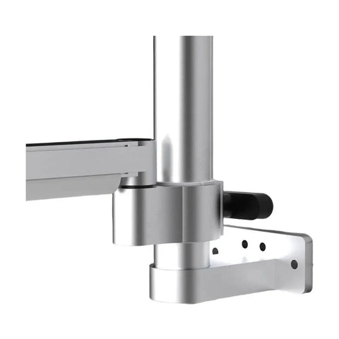 Mount Your Screen In Style With This Single Aluminum Monitor Arm Stand In Slick Silver close-up of sturdy aluminum clamp and arm design