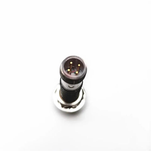 Bright LED Motion Sensor Light TRC12 2DP2 With M12 IR Proximity Sensor No Fuss Auto On Off Lighting For Electrical Appliances Ideal For Closets Garages Hallways Under Cabinets And Smart Home Setups close-up of round metal connector