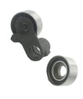 Thinking Process: V6 timing belt tensioner pulley and idler bearing set, black metal and silver bearing