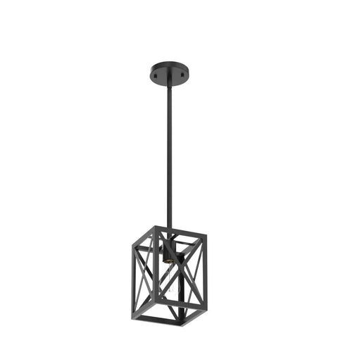 Industrial Pendant Light Fixture With Cross Lantern Shade Black Hanging Chandelier for farmhouse kitchen island lighting