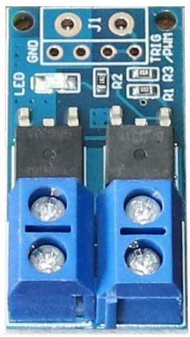 5 Piece 400W Dual High Power MOSFET Trigger Switch Drive Module front view showing connectors and components.