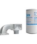 Quick-Fit Filter Adapter Kit For Up To 25 GPM Fuel Transfer Pumps With A 10 Micron Particulate Filter and metal adapter base.
