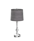 Set of 2 24.8 Inch Modern Table Lamps for Bedroom with Dual USB Charging Ports and 3 Way Dimmable Touch Control Nickel Finish