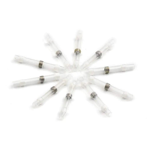 10 pcs White 1.5mm Waterproof Electrical Wire Heat Shrink Solder Butt Splice Terminal Connector Kits That Are Totally Dope For Pro Wiring Jobs, white solder butt connectors