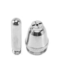 Top Grade 100 Piece Plasma Cutter Consumables Kit Featuring Nozzles And Electrodes Perfect For Ag60 Wsd60 Sg55 Machines showing a nozzle and electrode.
