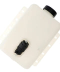 Top view of Windshield Washer Fluid Reservoir OE Replacement For Heavy Duty Trucks And Buses FLM065400 with cap and pump.