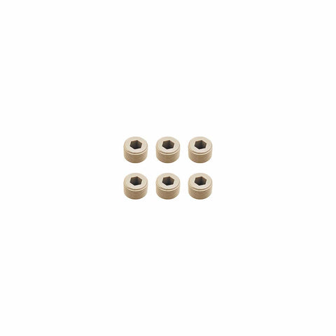 Set of six replacement brass plugs for Pneumatic Diaphragm Pump Replacement For Classic Air Compressor With Polypropylene Fluid Caps