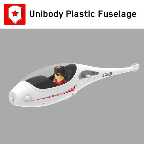 Ready To Fly Brushless RC Plane Glider With 2.4GHz Control And Xpilot Stabilizer, 102 Inch Wingspan fuselage detail with pilot model