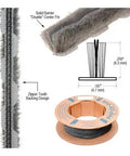 Diagram of 100 Ft Roll Zipper Pile Weatherstrip with 0.250 inch pile height and 0.187 inch backing, double center fin design.