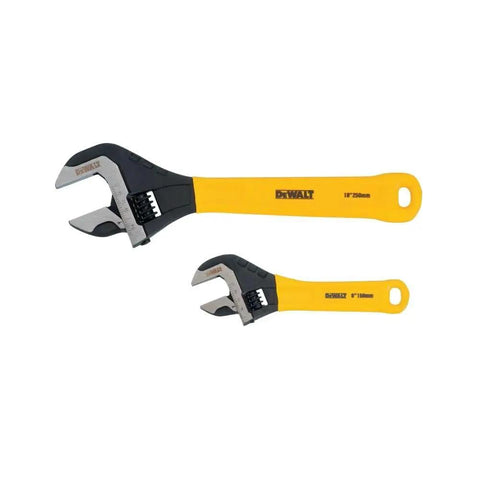 Two 2 Pack Dip Grip Adjustable Wrench Set With Armor Coating And Vinyl Grip For Wet Outdoor Use Wide Jaw Capacity Durable Build